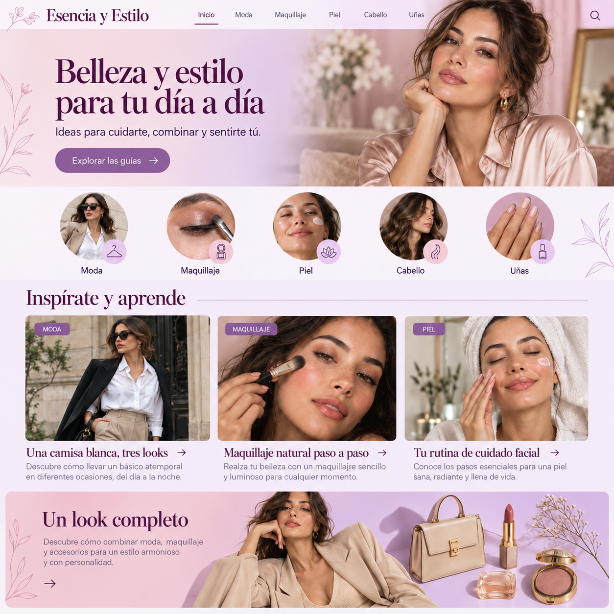 Mujer con maquillaje natural y blusa satinada